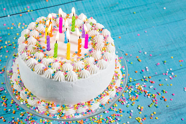 istock Colorful Birthday Cake with Candles 512282706