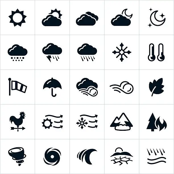 Vector illustration of Weather and Natural Disaster Icons