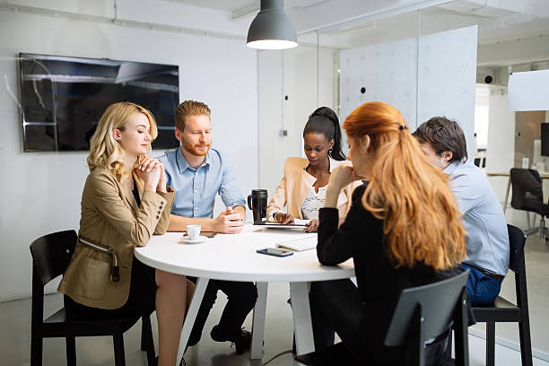 istock Business people board meeting in modern office 512285924