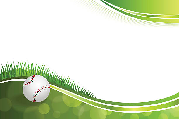 illustrations, cliparts, dessins animés et icônes de fond abstrait vecteur vert, illustration de balle de baseball - baseball sport vector illustration and painting