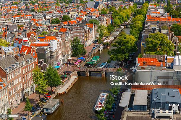 Amsterdam City View From Westerkerk Holland Netherlands Stock Photo - Download Image Now