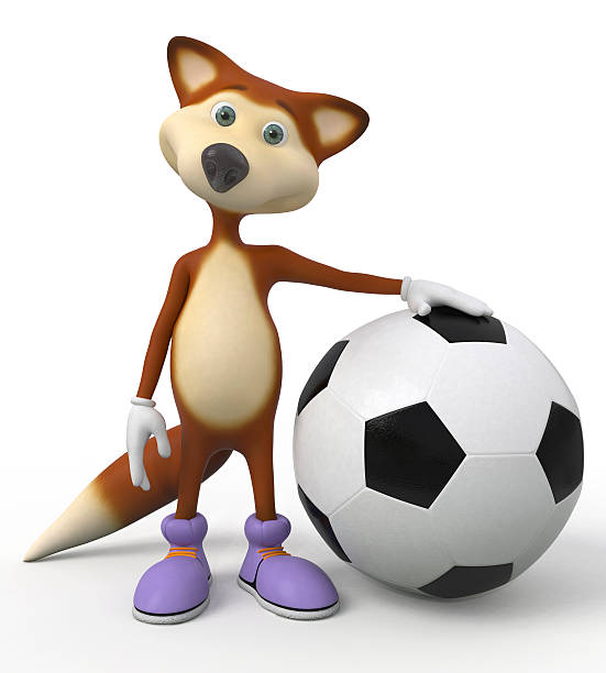 istock 3d foxes football player. 512289555