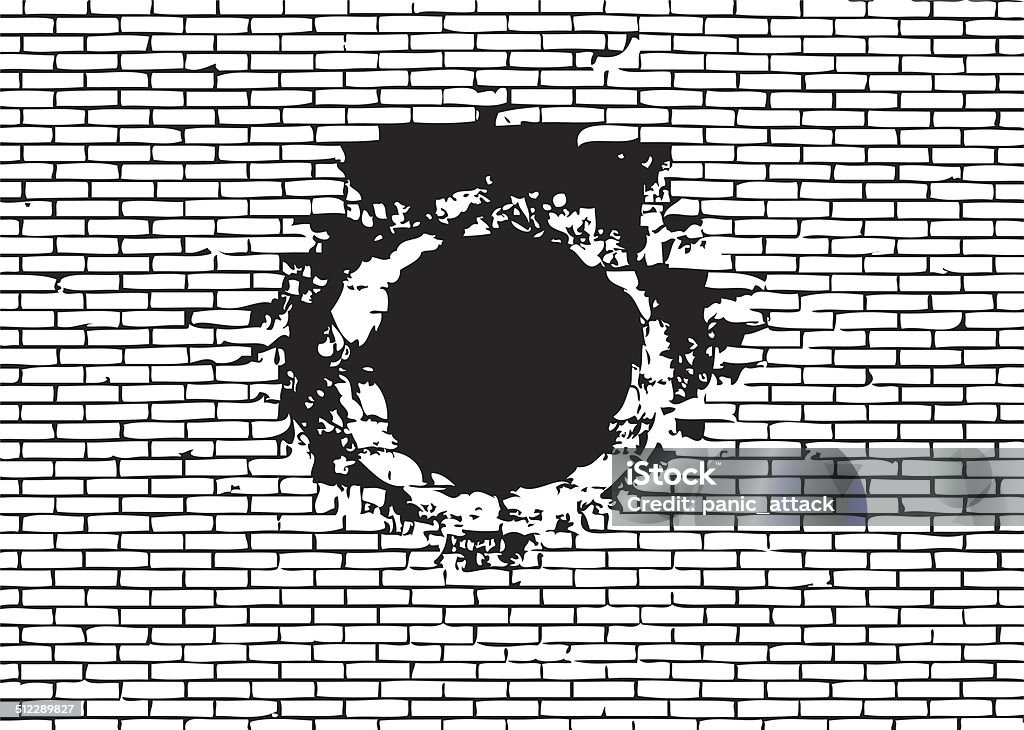 Exploding Brick Vector Explosion Hole On Brick Wall Vector Illustration Stock Illustration ...