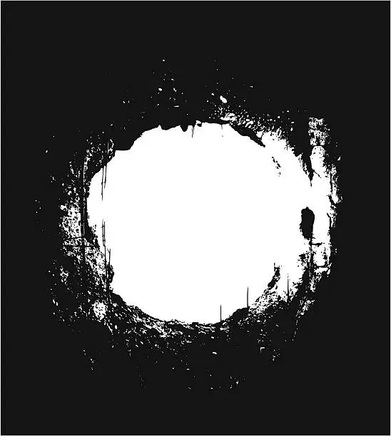 Vector illustration of Hole over black background