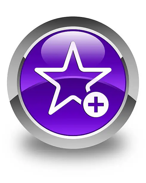 Photo of Add to favorite icon glossy purple round button