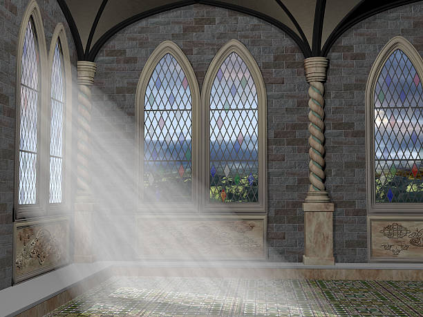 God Rays Through An Arched Window stock photo