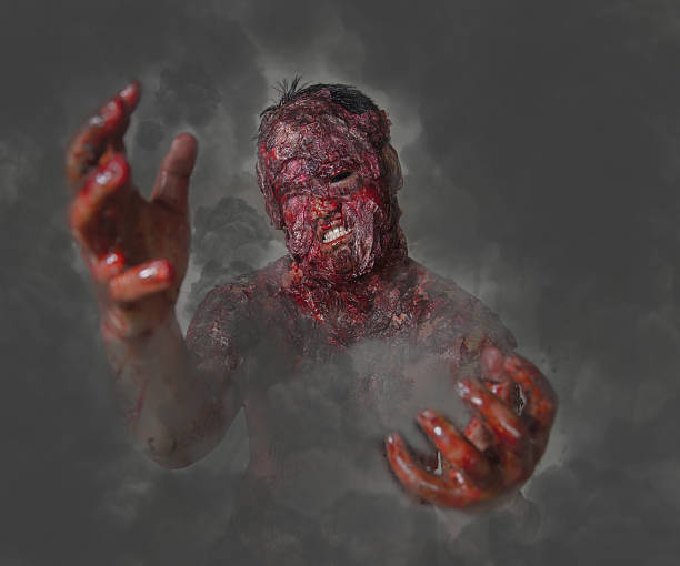 istock Man who burned the Horror of a in an abandoned 512292047