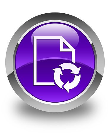 Document process icon glossy purple round button