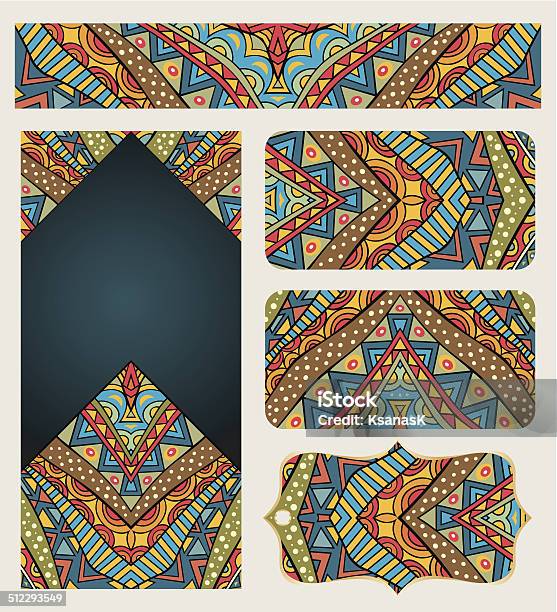 Banners Set With Ethnic Pattern Stock Illustration - Download Image Now - Abstract, Art And Craft, Bright