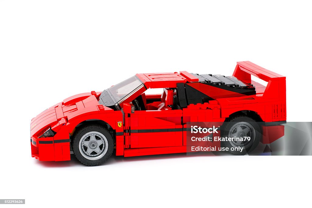 Lego Ferrari F40 Car On White Stock Photo - Download Image Now - Lego, Car, Ferrari - iStock