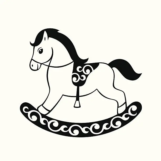 Vector illustration of Toy rocking horse