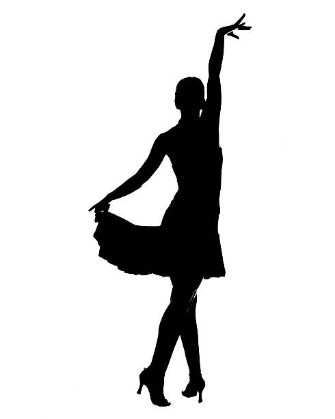 Latin dancer silhouette Latin dancer silhouette on a white background female salsa dancer stock pictures, royalty-free photos & images