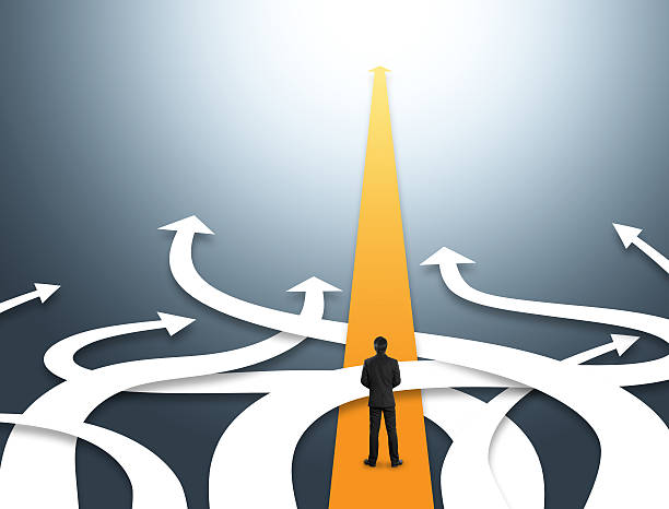 istock Concept of confused business with different directions 512294717