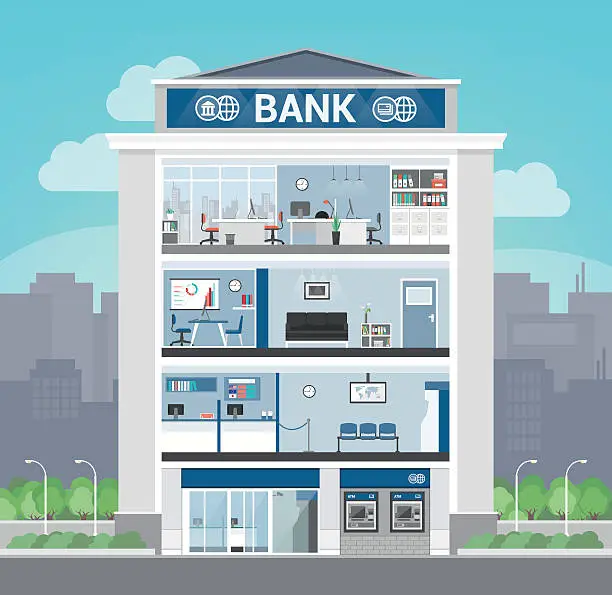 Vector illustration of Bank building