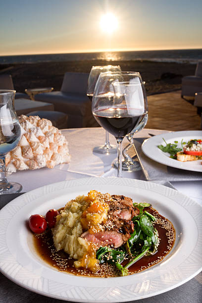 istock Pork Tenderloin Dinner at Sunset with Red Wine 512298250