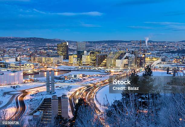 Oslo Horizonte En Invierno Por La Mañana Foto de stock y más banco de imágenes de Oslo - Oslo, Invierno, Noruega
