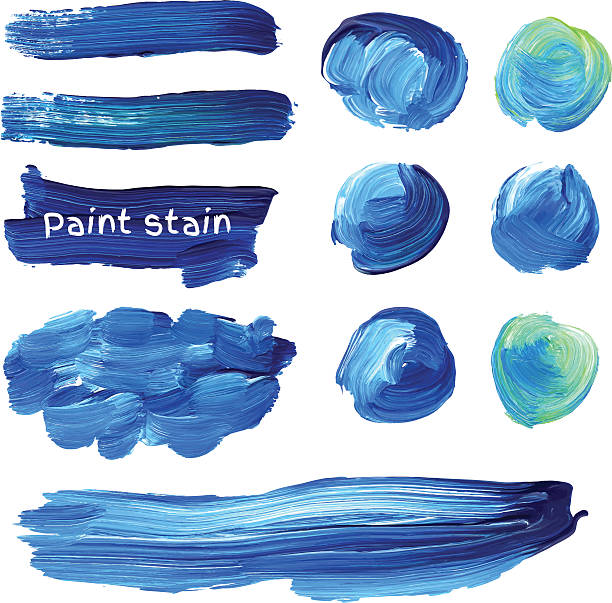 수작업 엔진오일 그림도. 백터 배경에 얼룩은 설정합니다. - palette paint acrylic painting abstract stock illustrations