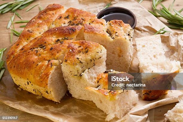 Fresh Focaccia From The Bakery Stock Photo - Download Image Now - Focaccia Bread, Rosemary, Scented