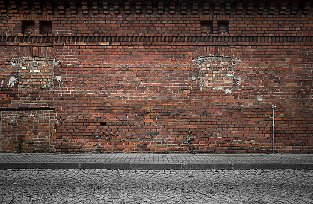 sfondo industriale - brick pattern foto e immagini stock