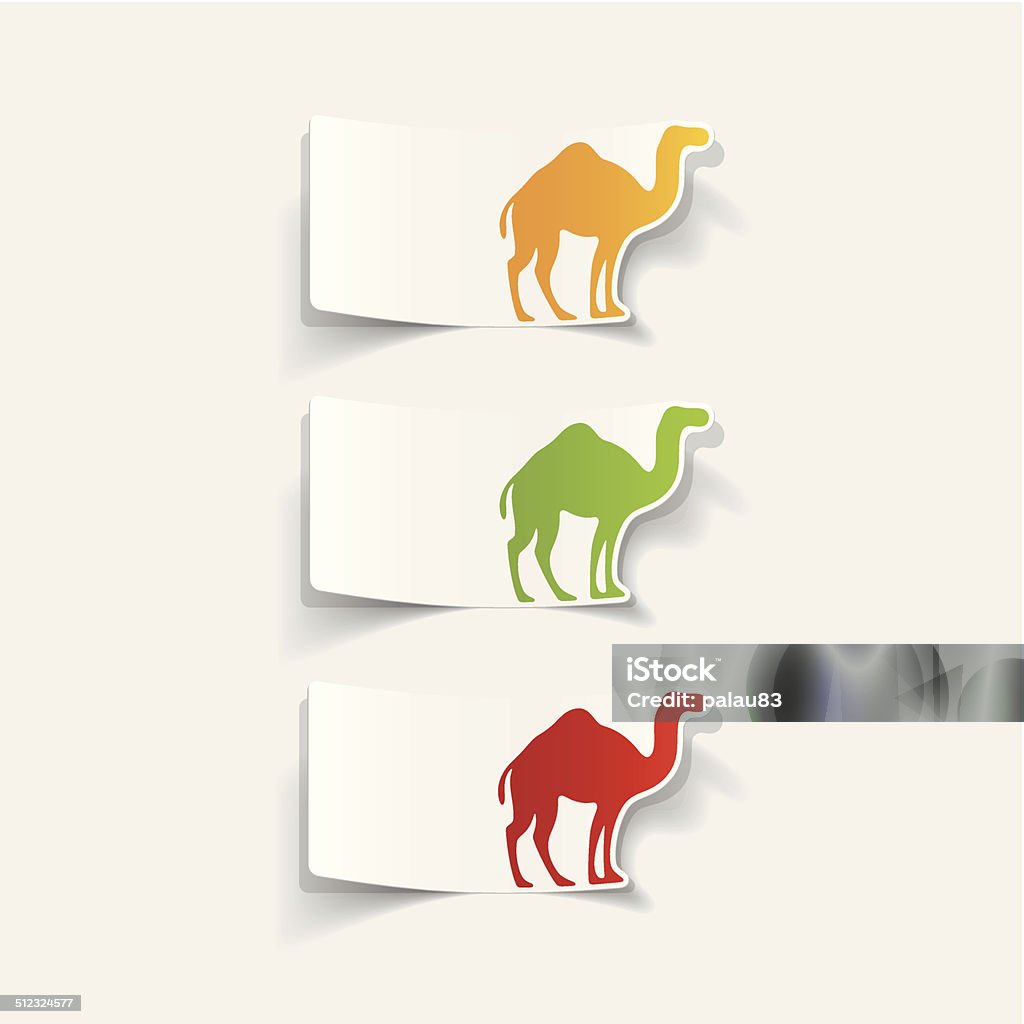 realistic design element: camel Animal stock vector