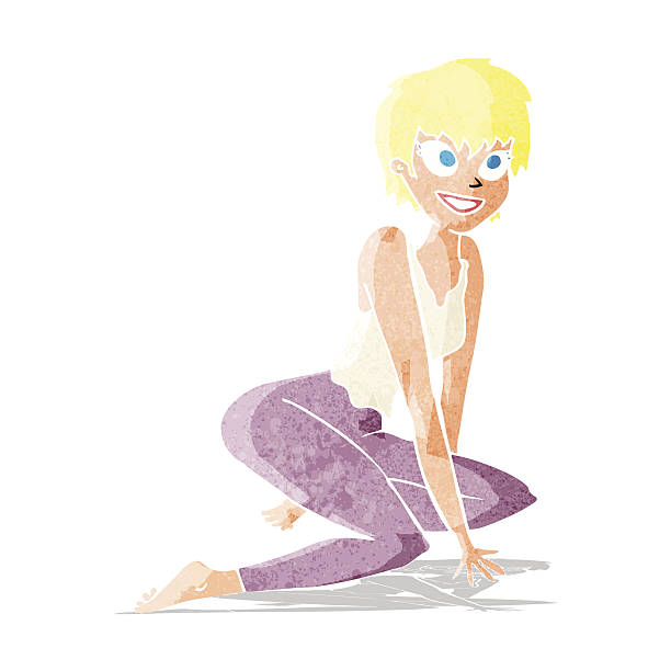 istock cartoon happy woman sitting on floor 512325035