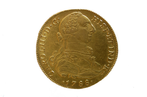 gold coin from, 1788,ocho escudos