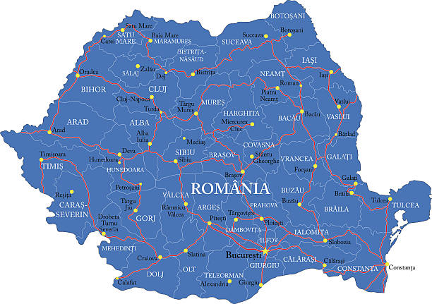 ilustrações de stock, clip art, desenhos animados e ícones de roménia mapa - transsylvania