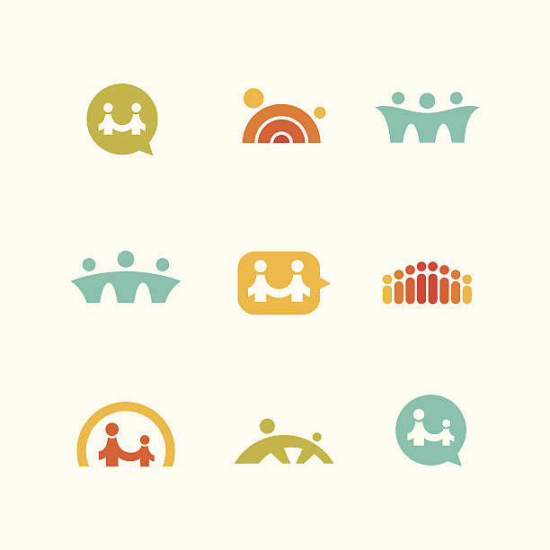 Social support icons Social support icons and logos bridge stock illustrations