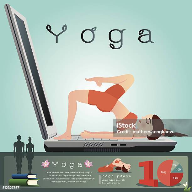 Woman In Pose Practicing Yogavector Illustration Stock Illustration - Download Image Now - Activity, Adult, Balance