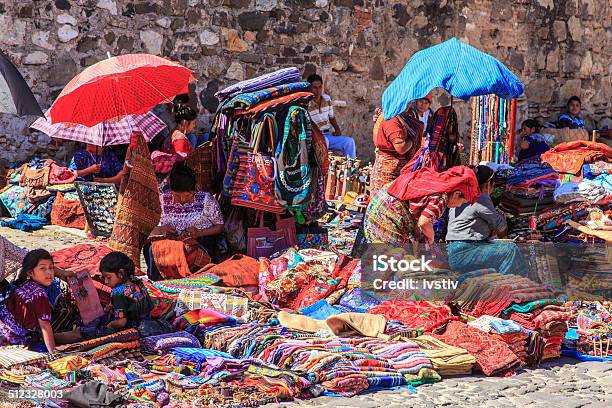 The Indigenous People Of Antigua Guatemala Stock Photo - Download Image Now - Guatemala, Market - Retail Space, Mayan