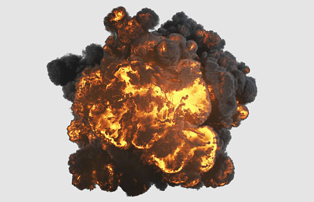 Top view explosion with clipping path stock photo