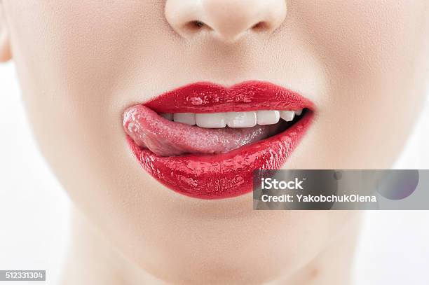 Attractive Young Girl Is Evincing Her Desire Stock Photo - Download Image Now - Human Lips, Sensuality, Glamour