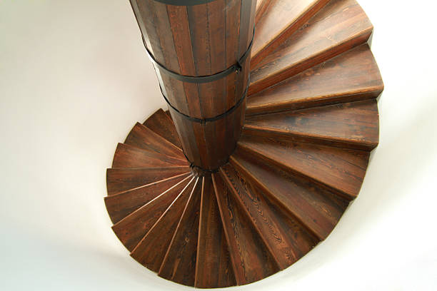 istock Wooden spiral staircase 512332520