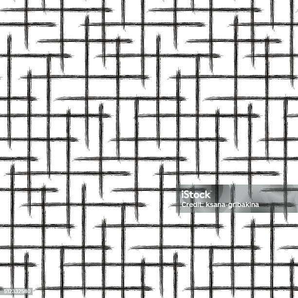 Grid Pattern Hand Drawn Texture Stock Illustration - Download Image Now ...