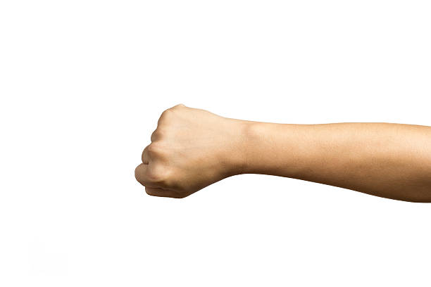 adult man hand to hold something, isolated on white