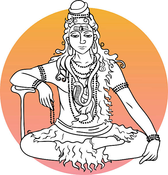 kreskówka wektor pana shiva - india guru symbol om symbol stock illustrations