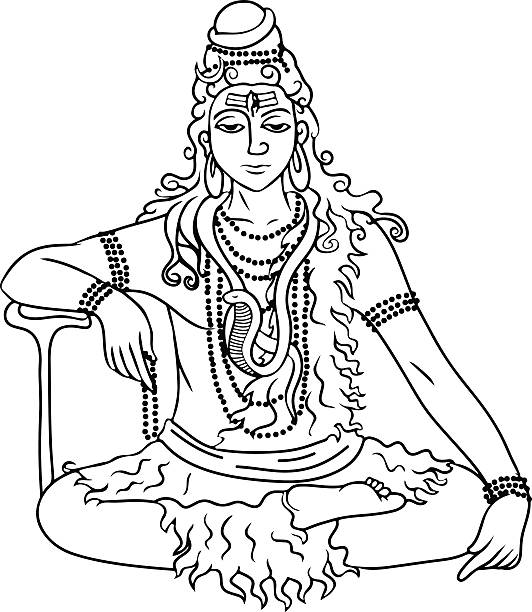 kreskówka wektor pana shiva - india guru symbol om symbol stock illustrations