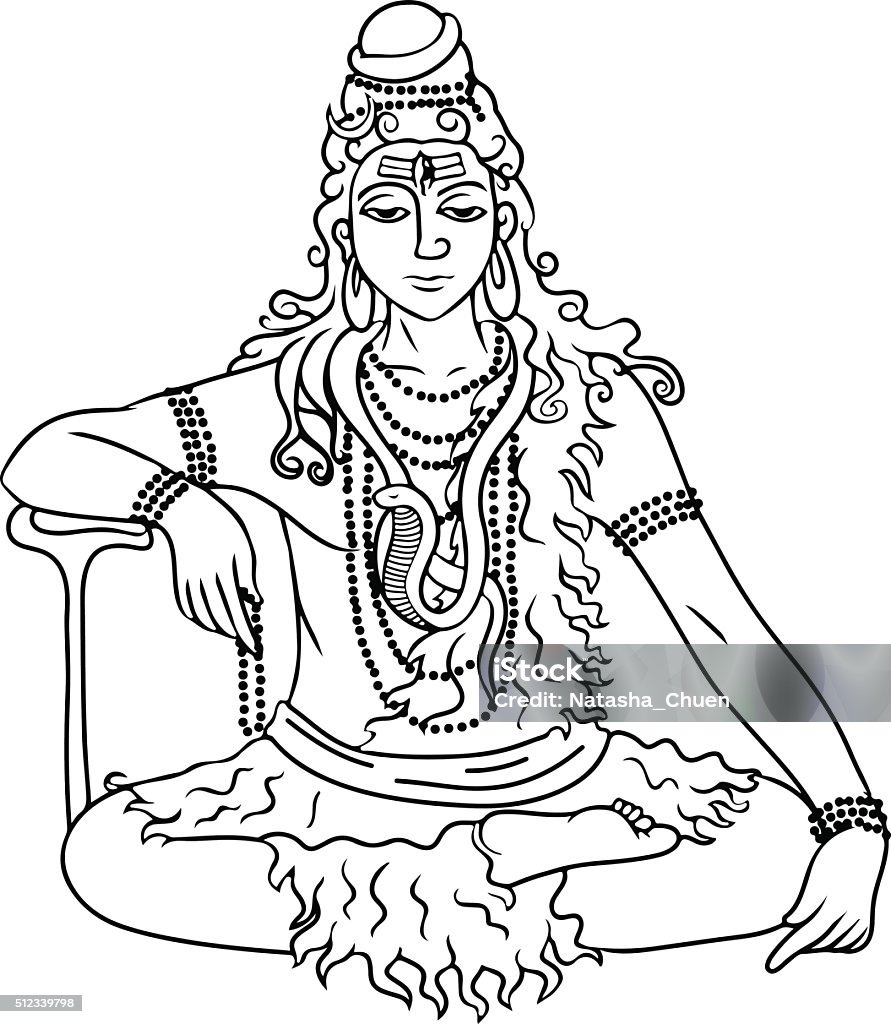 Cartoon Vector Lord Shiva Stock Illustration - Download Image Now - Art,  Art And Craft, Asia - iStock