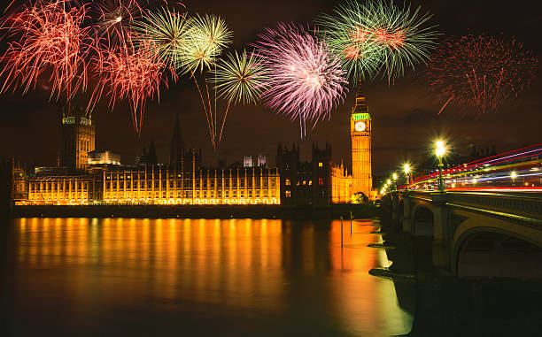 istock Firework over Big Ben at night, London, UK. 512342786