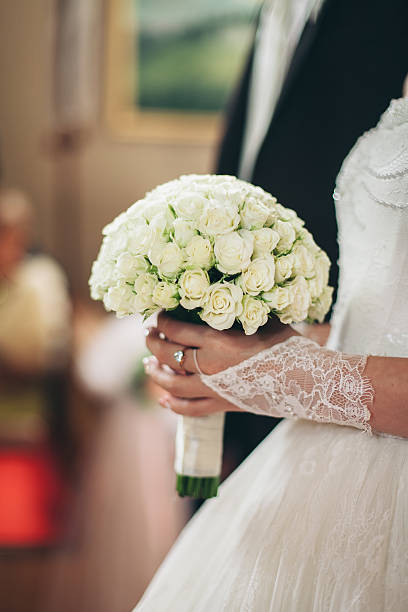 istock Wonderful luxury wedding bouquet of different flowers 512343586
