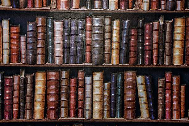 la libreria carta da parati. - book book spine in a row library foto e immagini stock