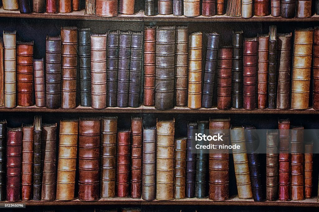 Bookshelf wallpaper. Bookshelf wallpaper rows. Senior Adult Stock Photo