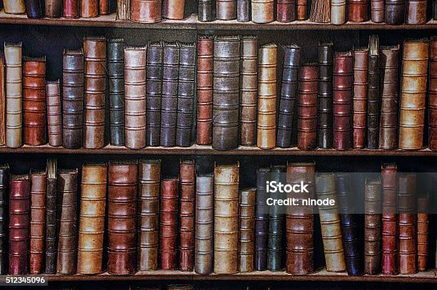 Bookshelf Wallpaper Stock Photo - Download Image Now - Senior Adult, Old, The Past