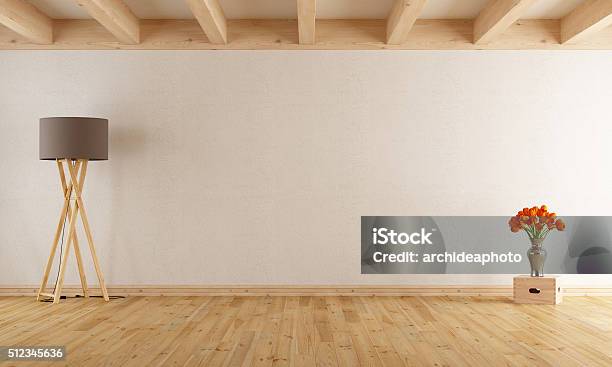 Empty Withe Room Stock Photo - Download Image Now - Domestic Room, Wood - Material, White Color