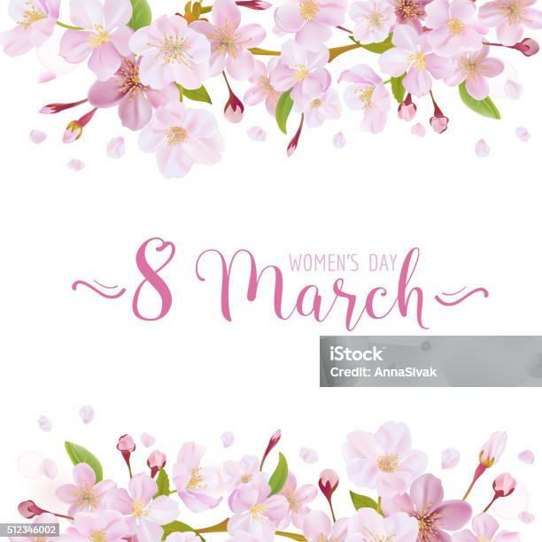 8 March Womens Day Greeting Card Template Stock Illustration - Download Image Now - Adult, Art, Art And Craft