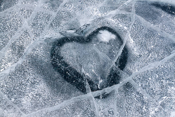 istock Heart shap in ice lake 512348338
