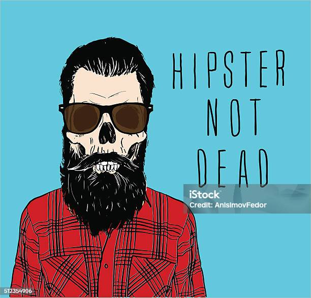 Hipster Not Dead Stock Illustration - Download Image Now - Adult, Arts Culture and Entertainment, Beard