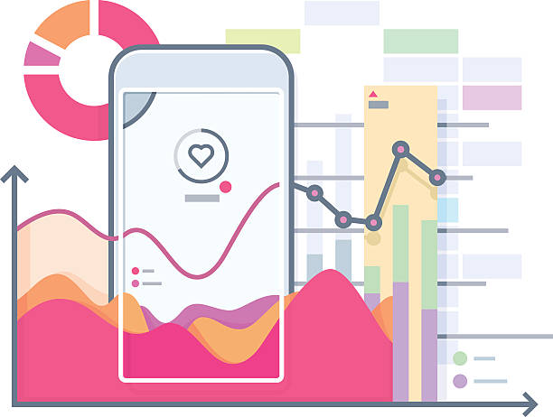 zeitplan puls auf dem smartphone - human heart surveillance computer monitor pulse trace stock-grafiken, -clipart, -cartoons und -symbole