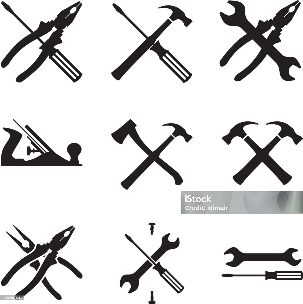 Tools icon set. Icons isolated on white background Tools icon set. Icons isolated on white background. Vector Illustration Badge stock vector