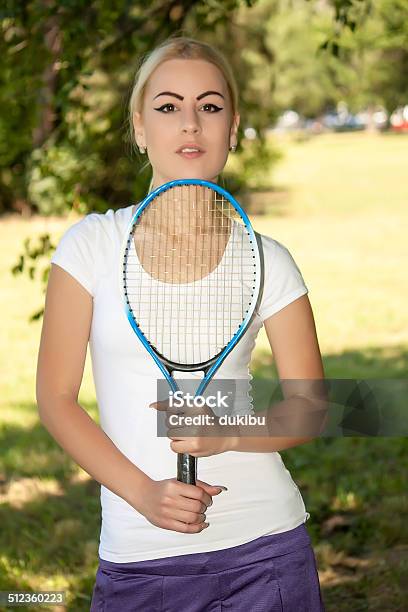 Attractive Female Tennis Player Stock Photo - Download Image Now - Activity, Adult, Athlete